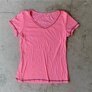 Bundle Sale! Peach Rib Knit Cap Sleeve Tee, Used